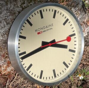 Mondaine SBB CFF FFS Official Swiss Railways Analog White Dial Quartz Wall Clock